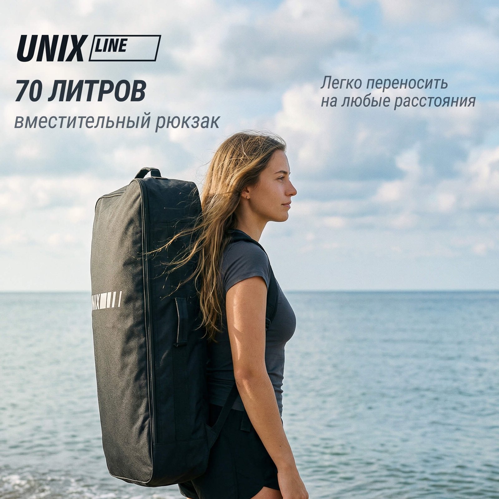 SUP-борд UNIX Line Глубокое море / Deep Sea (320 см) + сиденье