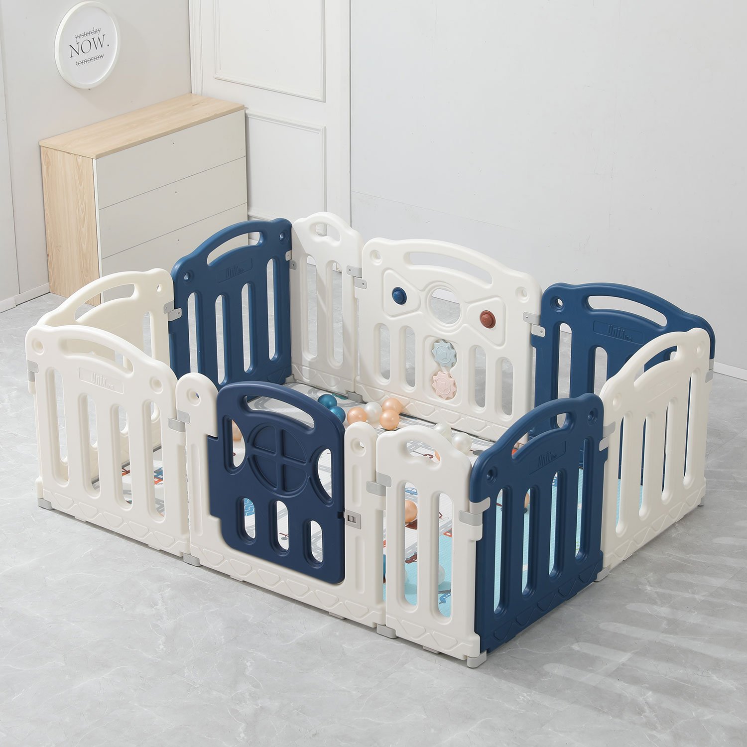 Манеж UNIX Kids Classic / Классик 160x120 см синий