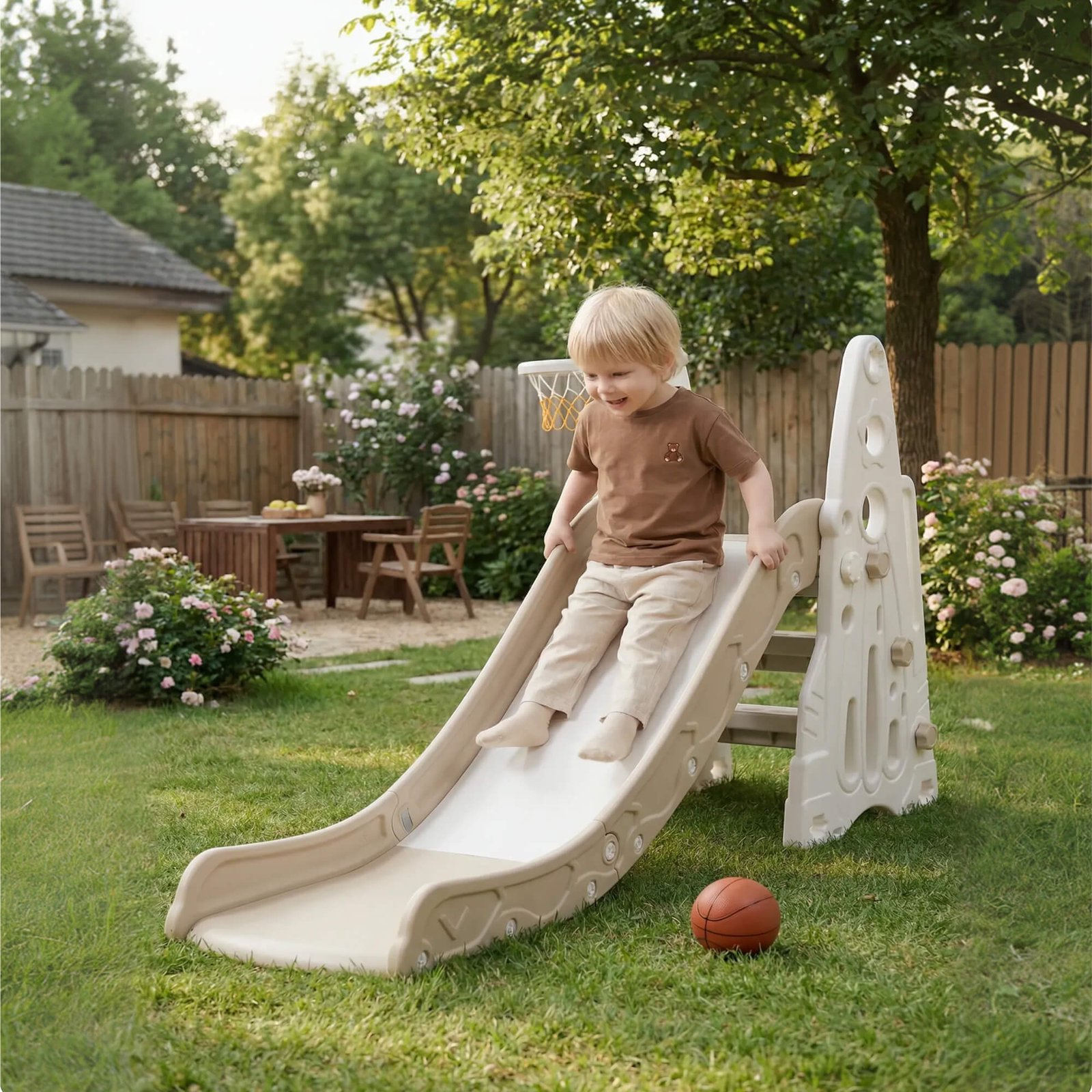 Горка UNIX Kids Rocket / Ракета (145 cm) бежевый