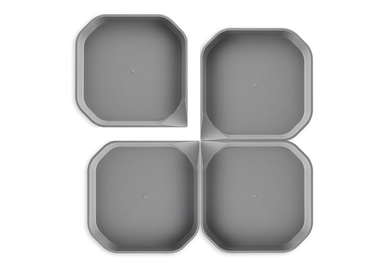 Fun2 Play Лоток для активных игр серый, 25 x 25 x 2,5см., 4 шт.