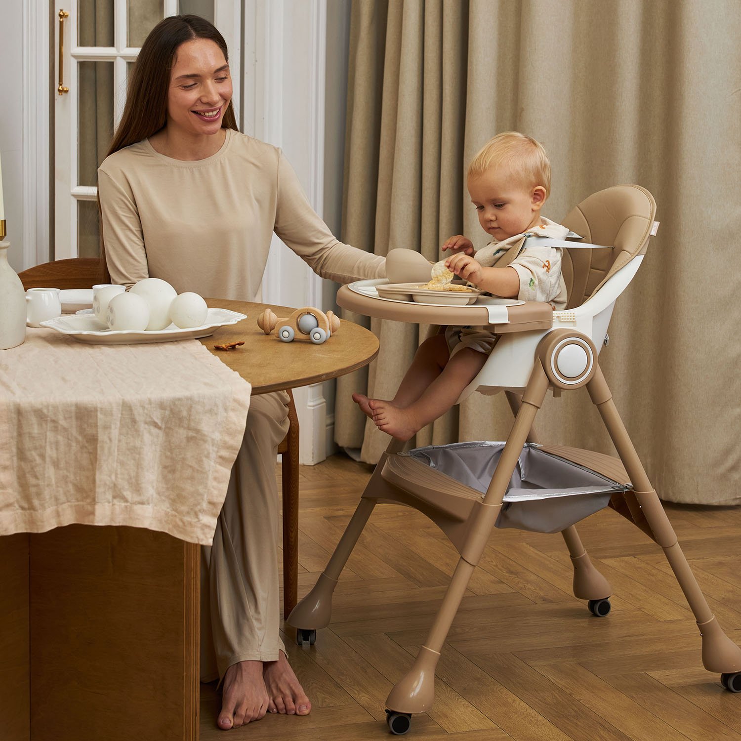 Стул для кормления UNIX Kids Classic / Классик бежевый