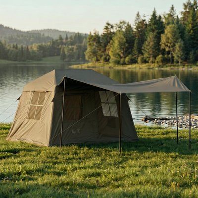 Надувная палатка UNIX Camp Vega 3х2 зеленый (+ навес)