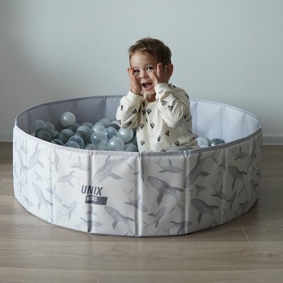 Сухой бассейн для шариков UNIX Kids Ocean / Океан 100 см серый (без шариков)
